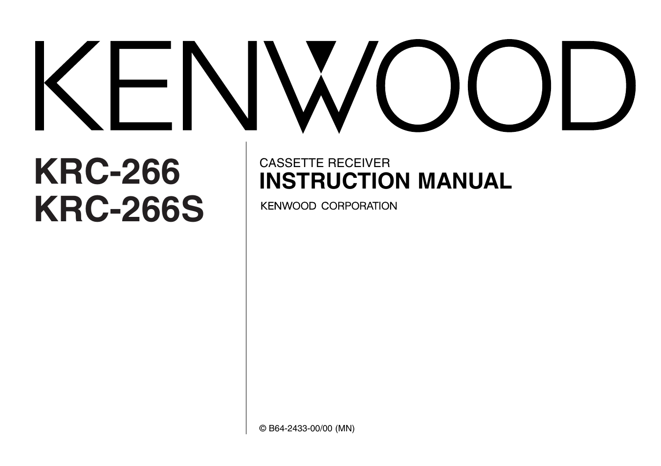 Kenwood KRC-266S User Manual | 21 pages