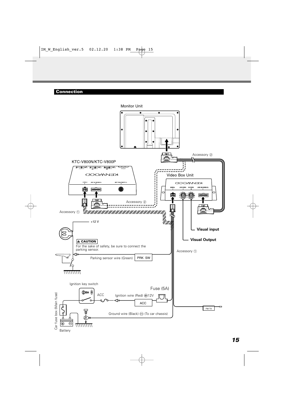 Connection, Fuse (5a) | Kenwood LZ-701W User Manual | Page 15 / 18