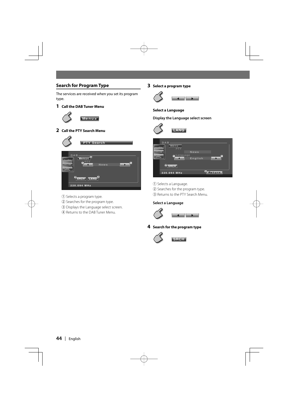 Search for program type | Kenwood DDX6027 User Manual | Page 44 / 84