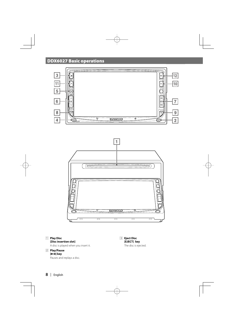 Ddx6027 basic operations | Kenwood DDX6027 User Manual | Page 8 / 84