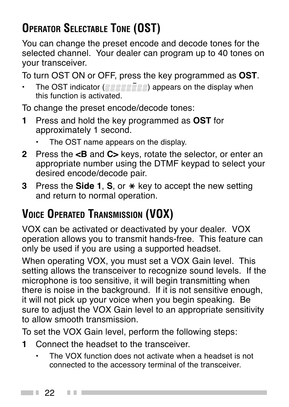 Ost), Vox) | Kenwood TK-3173 User Manual | Page 31 / 51