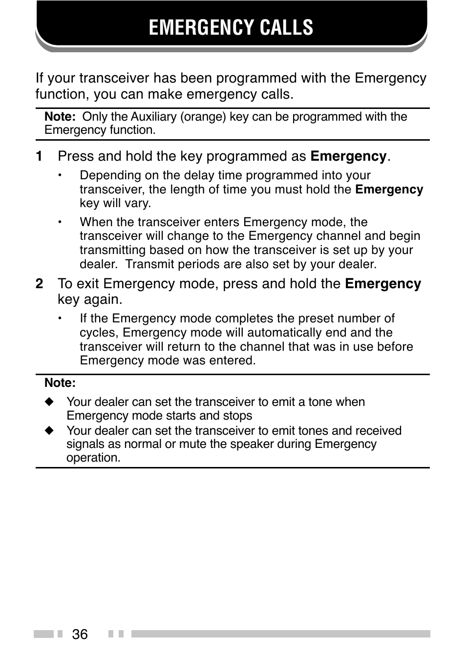 Emergency calls | Kenwood TK-3173 User Manual | Page 45 / 51