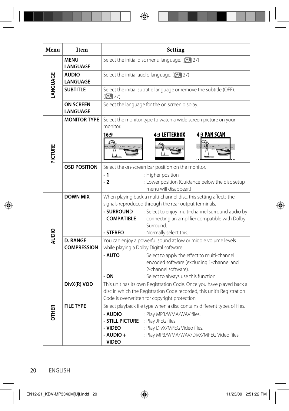 Kenwood KDV-MP3346 User Manual | Page 20 / 29