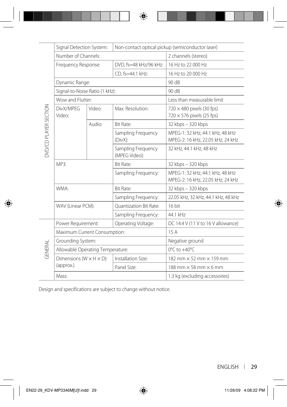 Kenwood KDV-MP3346 User Manual | Page 29 / 29