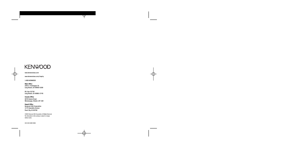 Kenwood H2EC User Manual | Page 15 / 15