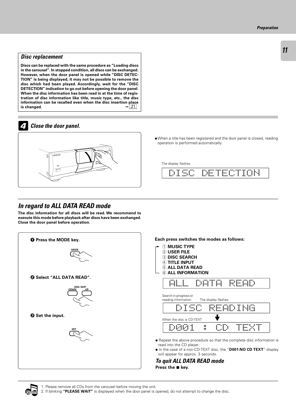 Kenwood CD-423M User Manual | Page 11 / 36