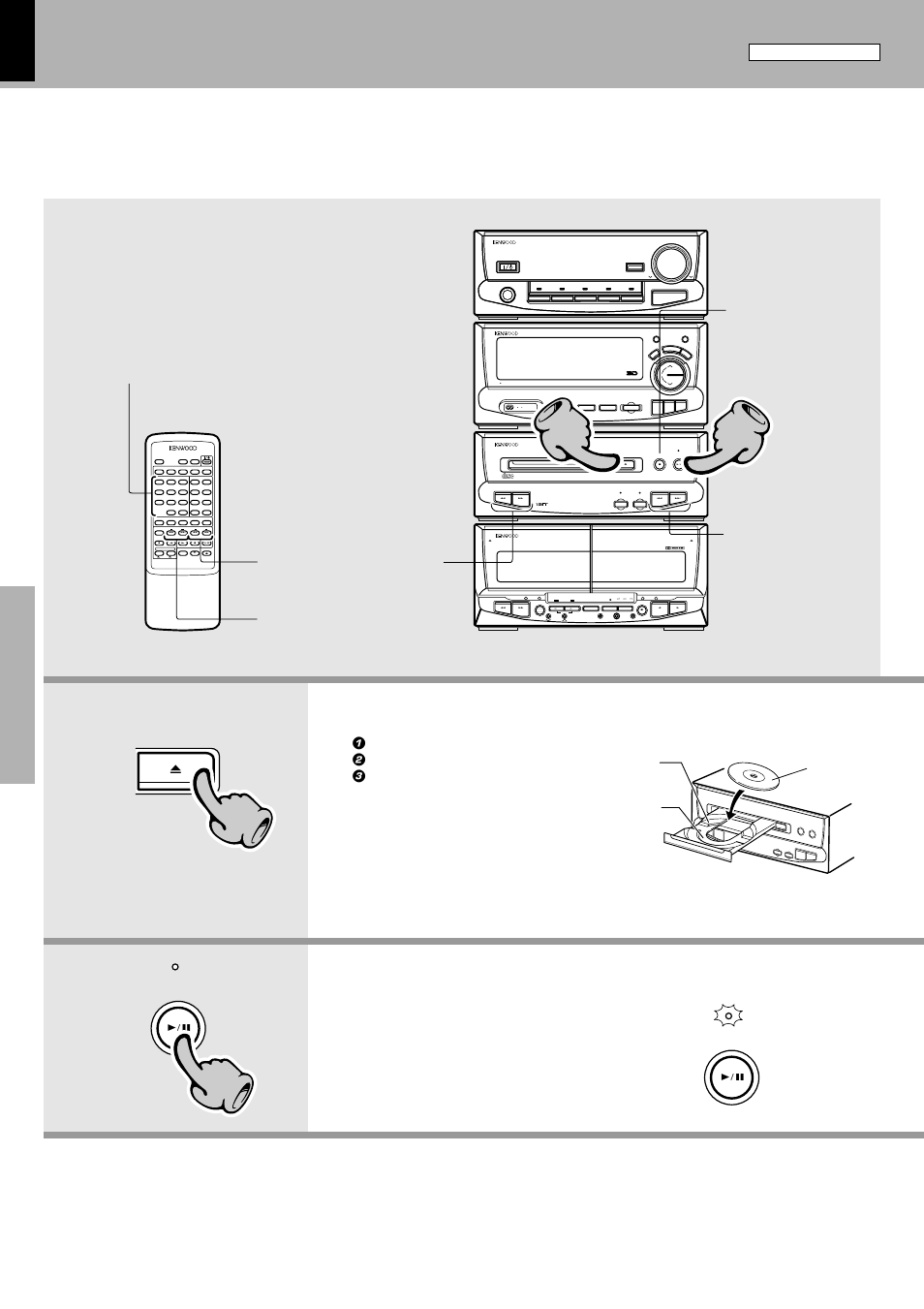 Playback of cd (dp-h5), Playback of cd, Load a disc. 2. start playback | Dp-h5), Source direct pty search, Rds display ta/news /info, Auto m, Digital audio, Down up, Dubbing | Kenwood XD-6550 User Manual | Page 22 / 76