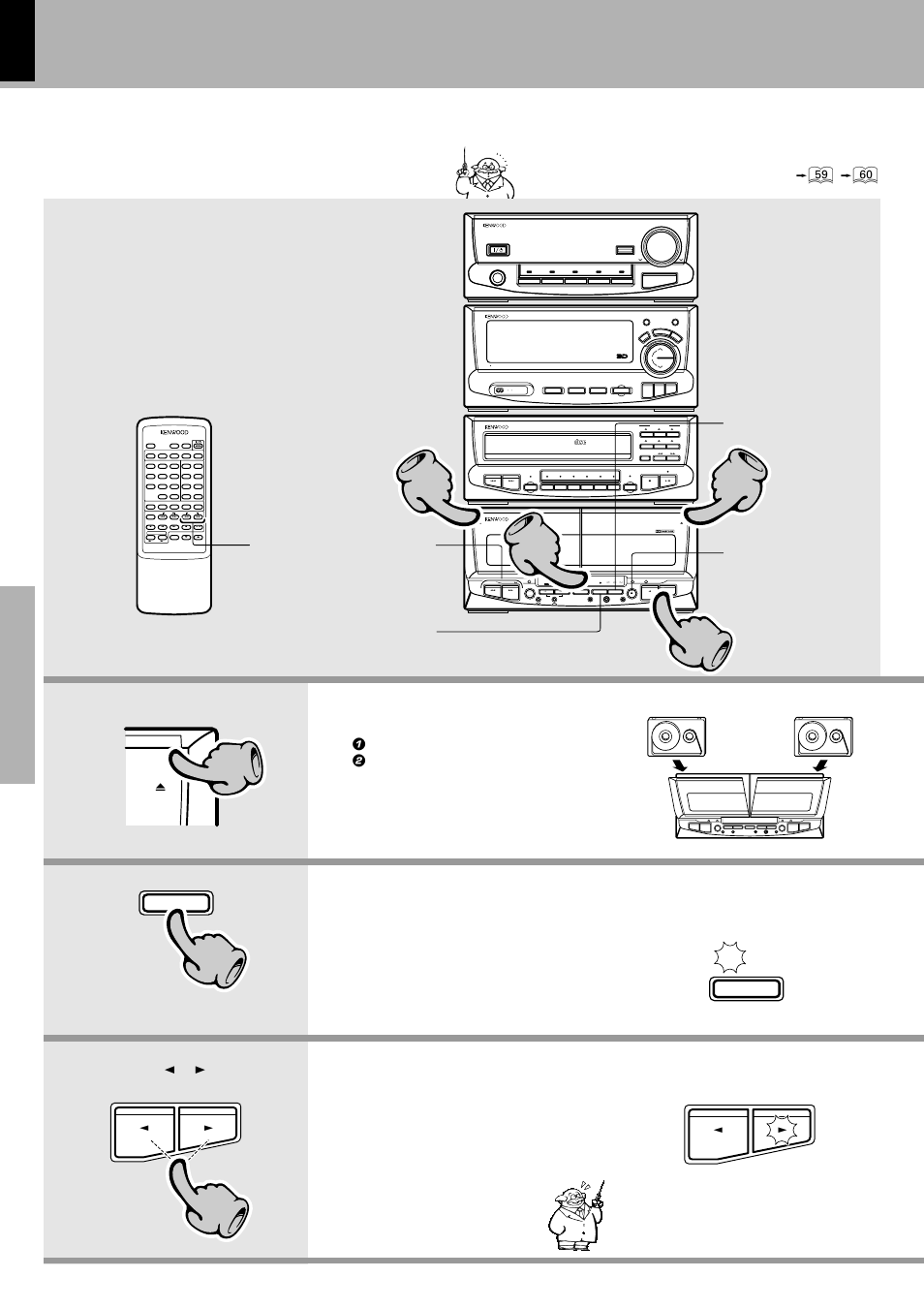 Playback of tape, Source direct pty search, Rds display ta/news /info | Auto m, Source direct, Down up, Dubbing, Digital audio, Digital audio compact compact, Let's put out some sound | Kenwood XD-6550 User Manual | Page 26 / 76