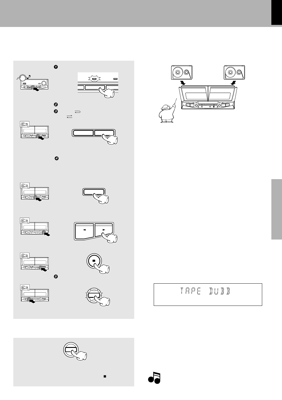 Copying tape (tape dubbing), Copying tape, Tape dubbing) | O p π | Kenwood XD-6550 User Manual | Page 35 / 76