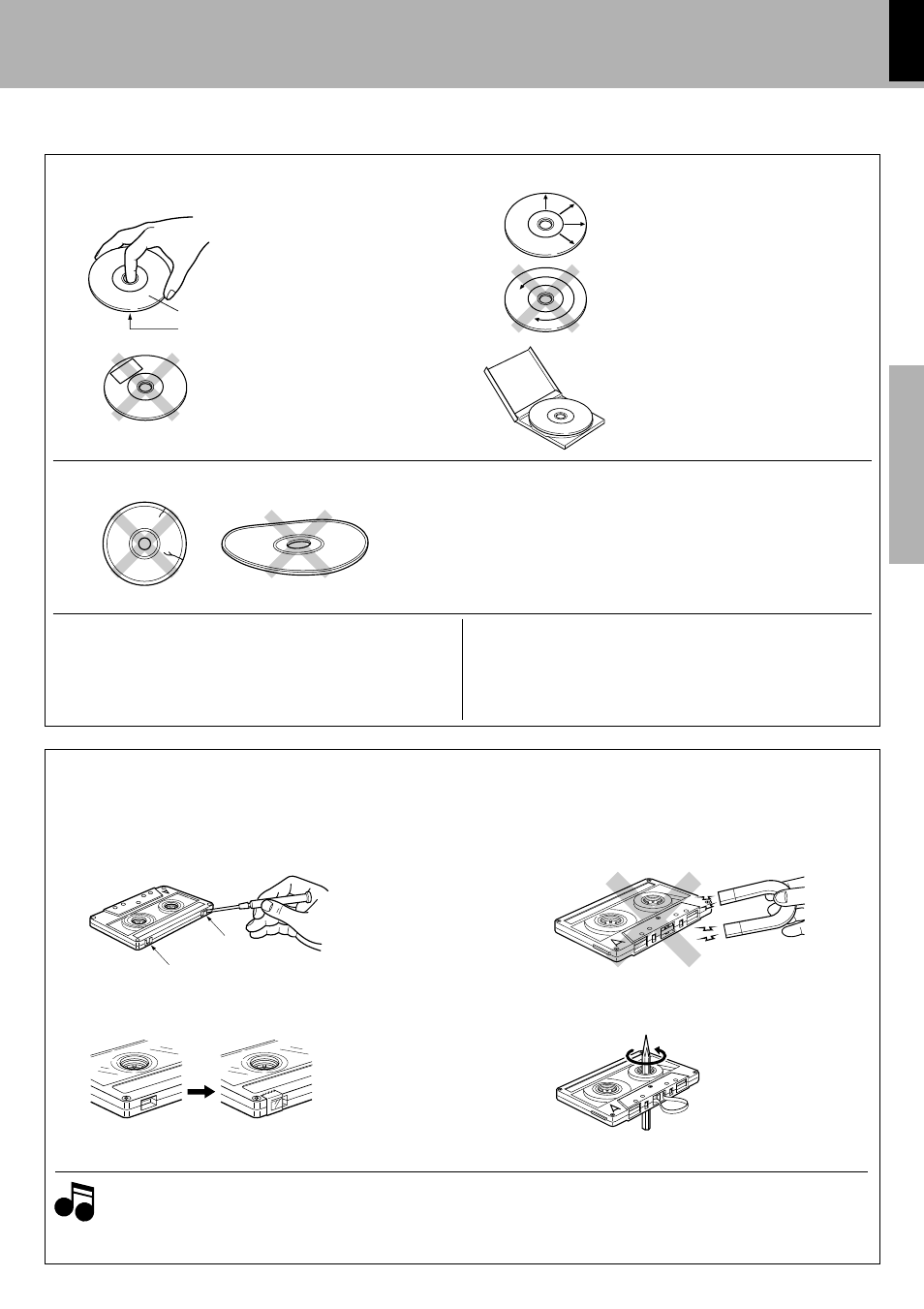 Handling of discs and tapes, Discs which can be played with this unit, Caution on disc used disc handling precautions | Cd accessories | Kenwood XD-6550 User Manual | Page 5 / 76