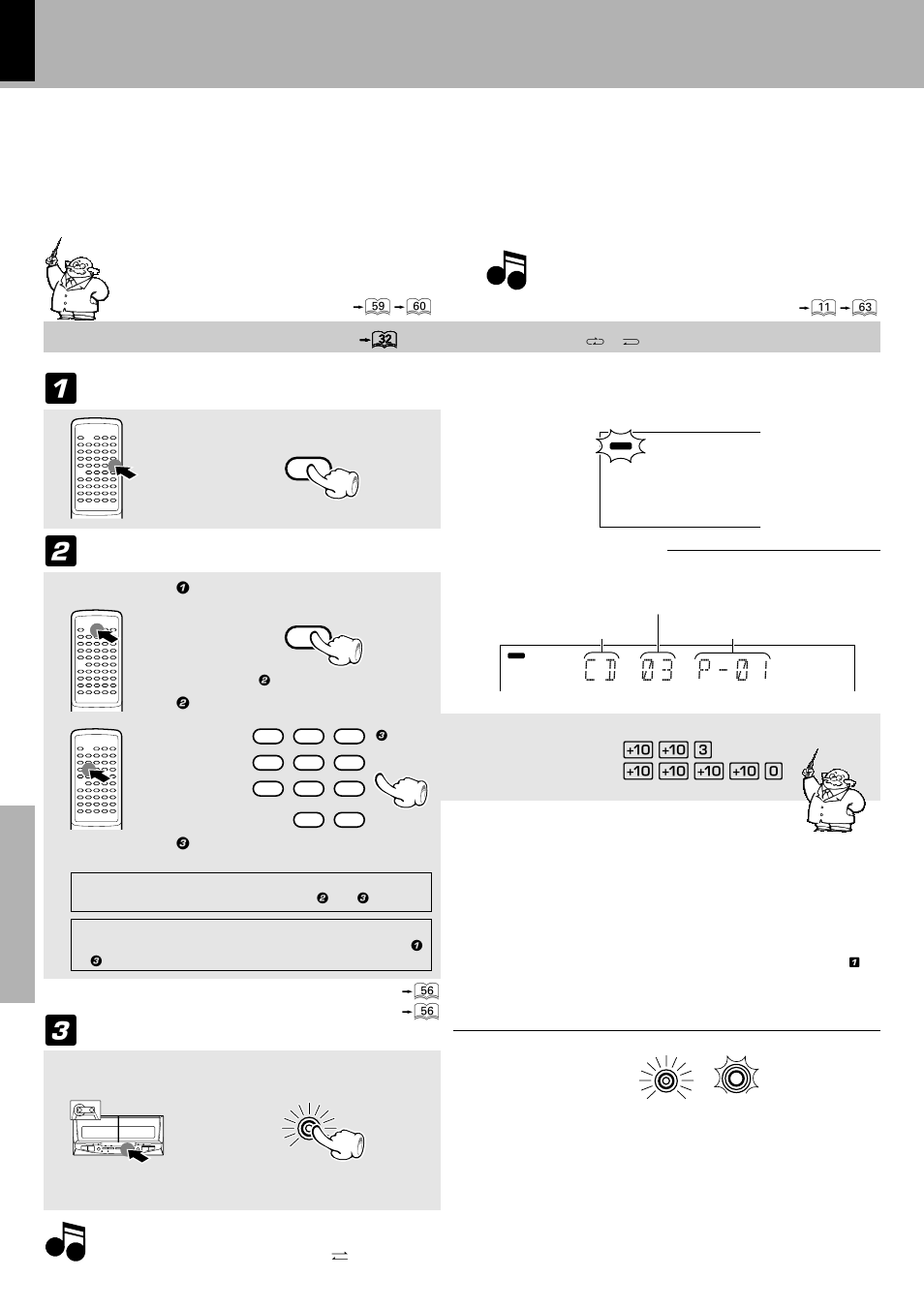 C d * ) 3 * p - ) : 1, Program edit recording), Press so that the “pgm” indicator lights | Start edit recording, Recording preparations are required | Kenwood XD-6550 User Manual | Page 54 / 76