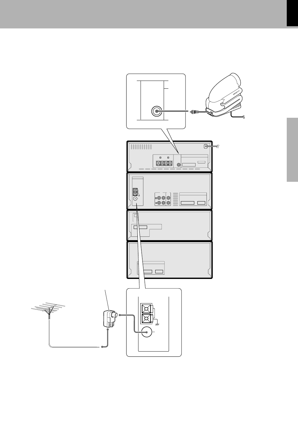 Fm outdoor antenna, System connection, Optional) | Antenna adapter | Kenwood XD-6550 User Manual | Page 9 / 76