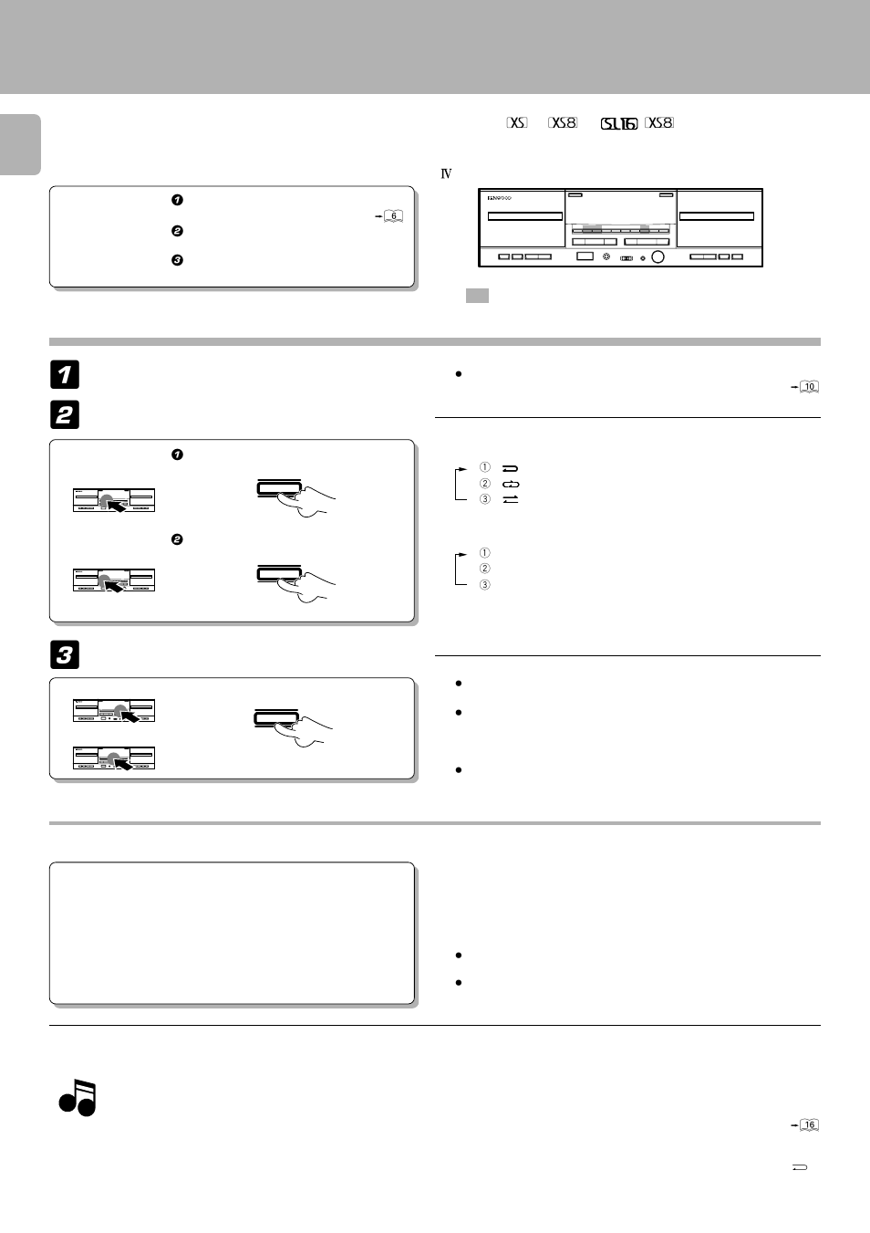 Recording of cd playback (ccrs) (deck b only), How to cancel ccrs, Preparation | Insert a tape in deck b, Determine the recording condition, Press the ccrs key | Kenwood CT/KXF-W User Manual | Page 22 / 28