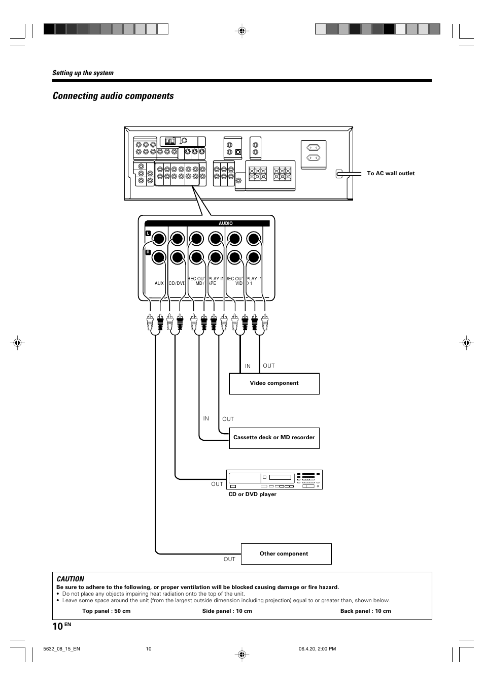Connecting audio components | Kenwood B60-5632-00 00 MA (E User Manual | Page 10 / 36