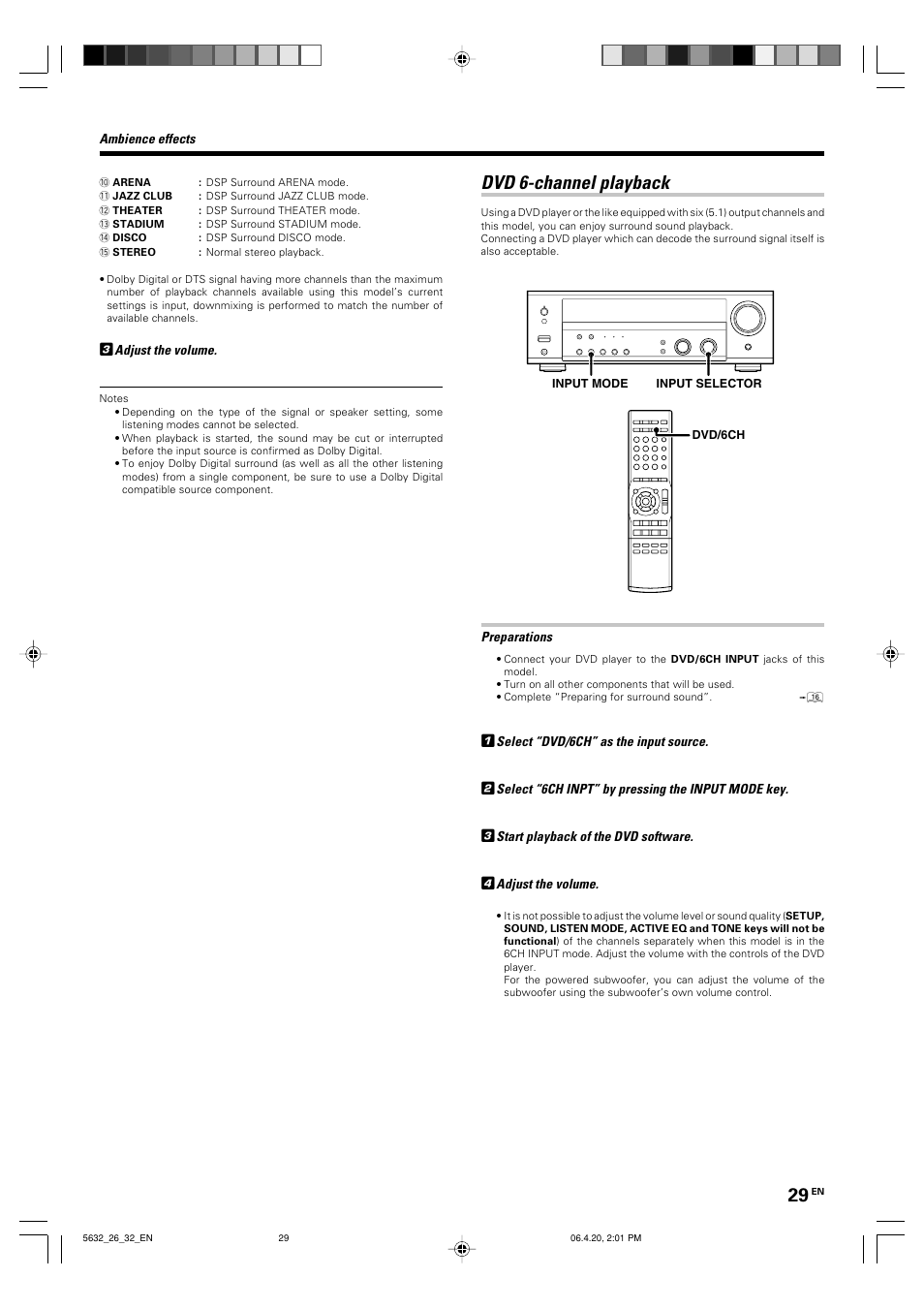 Dvd 6-channel playback | Kenwood B60-5632-00 00 MA (E User Manual | Page 29 / 36