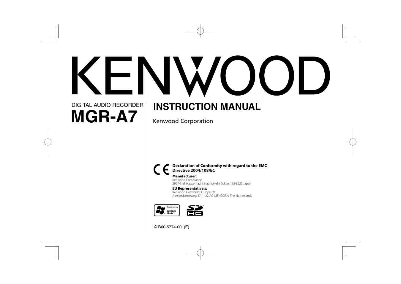 Kenwood HC MGR-A7 User Manual | 53 pages