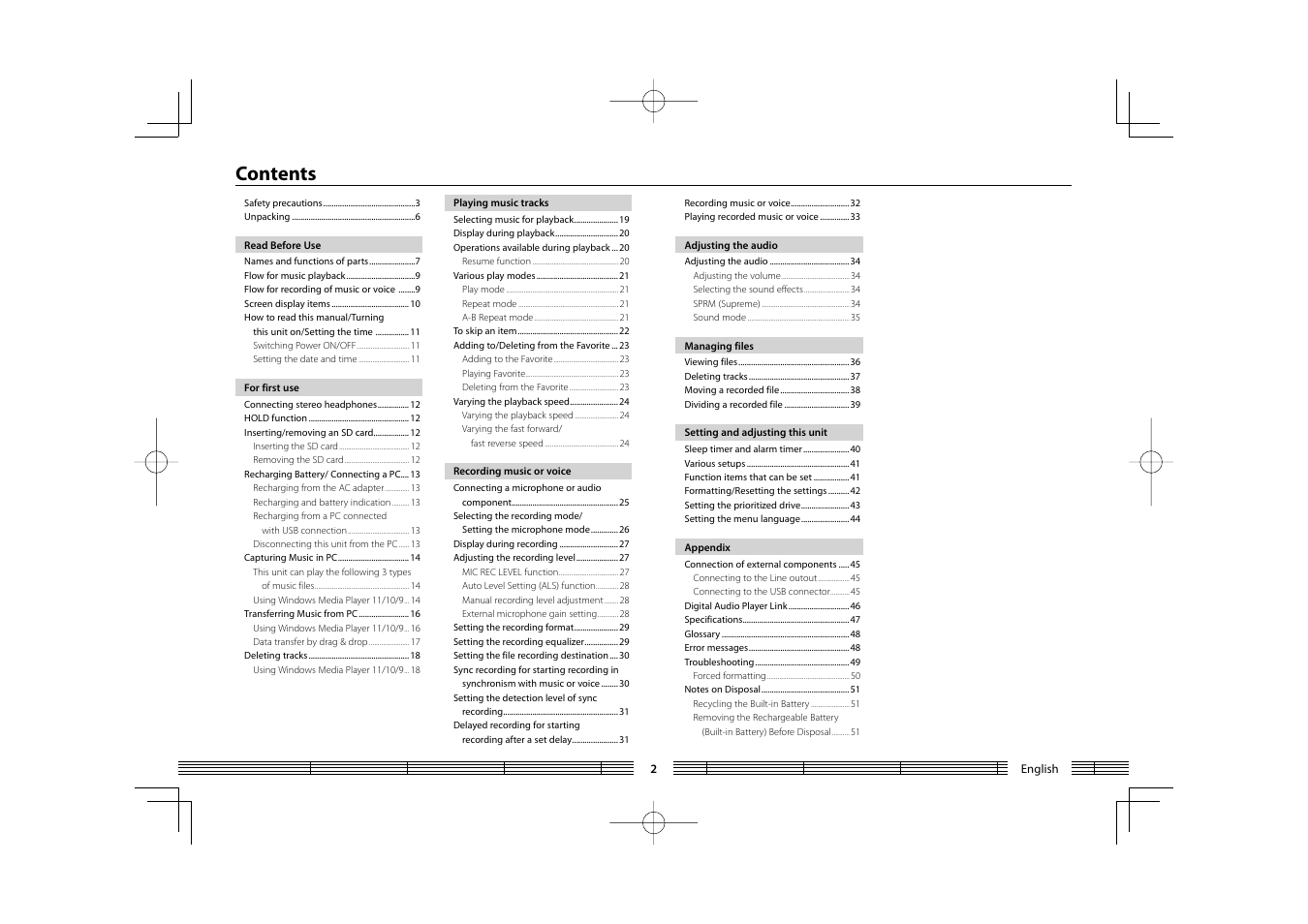 Kenwood HC MGR-A7 User Manual | Page 2 / 53