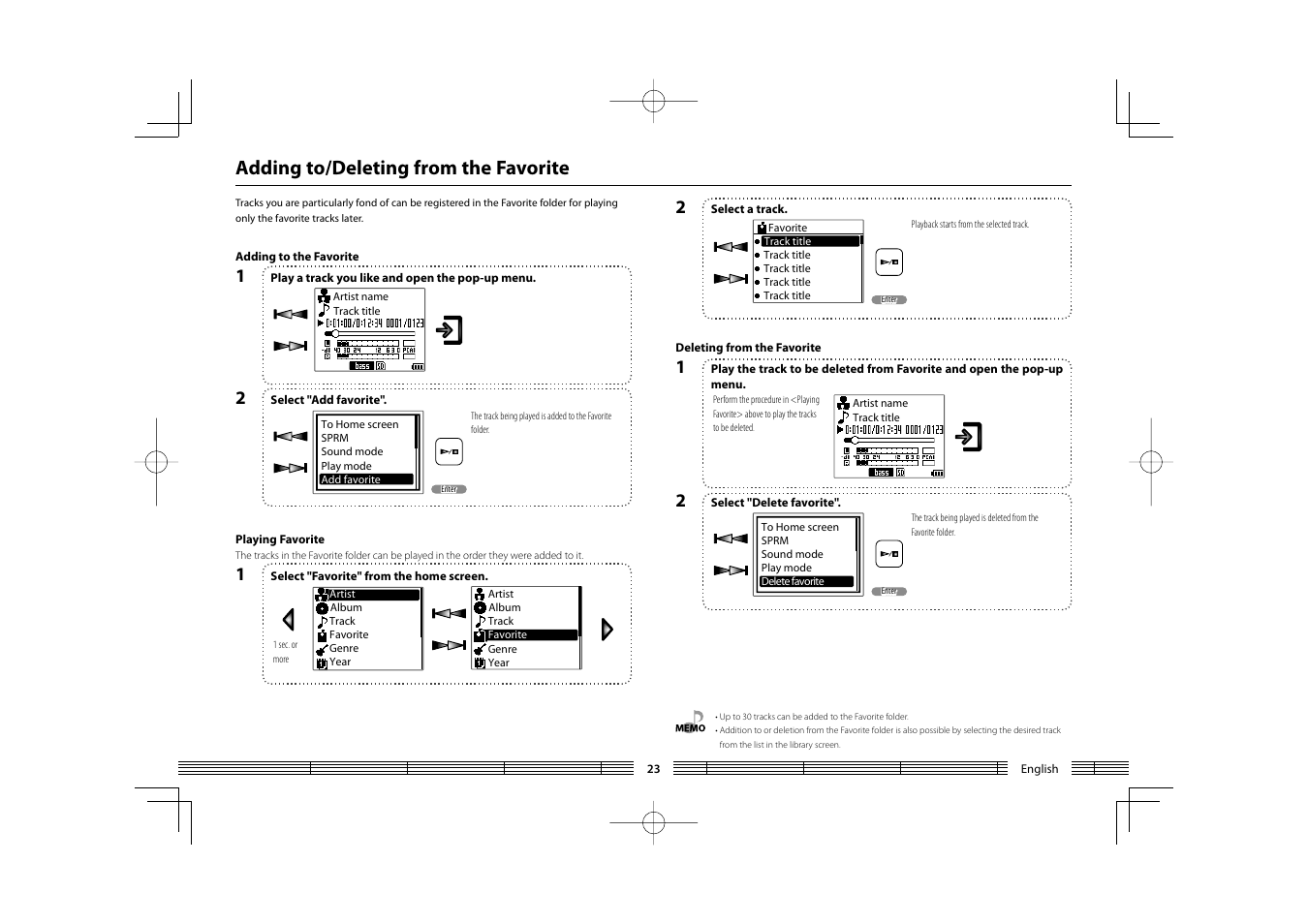Adding to/deleting from the favorite | Kenwood HC MGR-A7 User Manual | Page 23 / 53