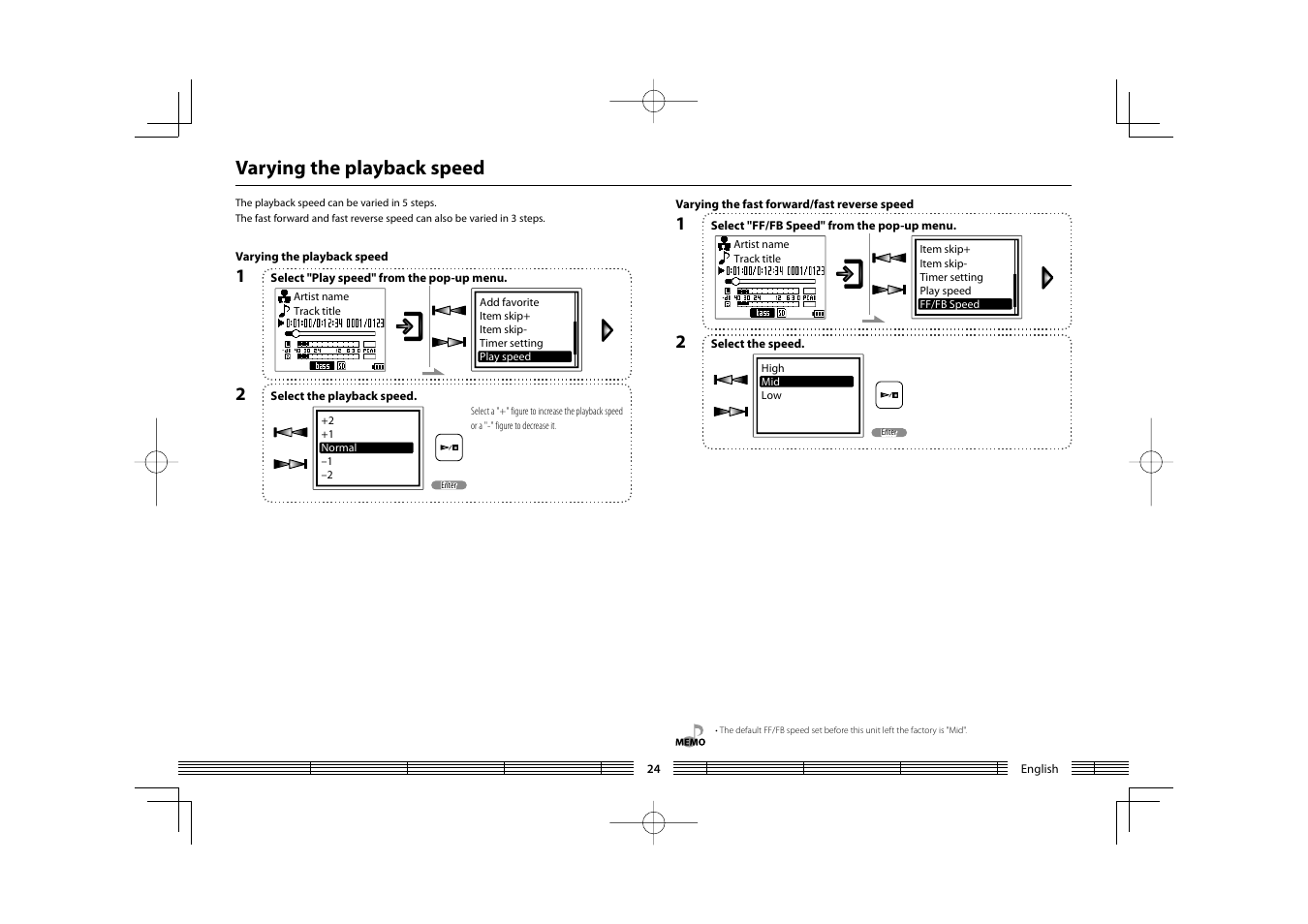 Varying the playback speed | Kenwood HC MGR-A7 User Manual | Page 24 / 53