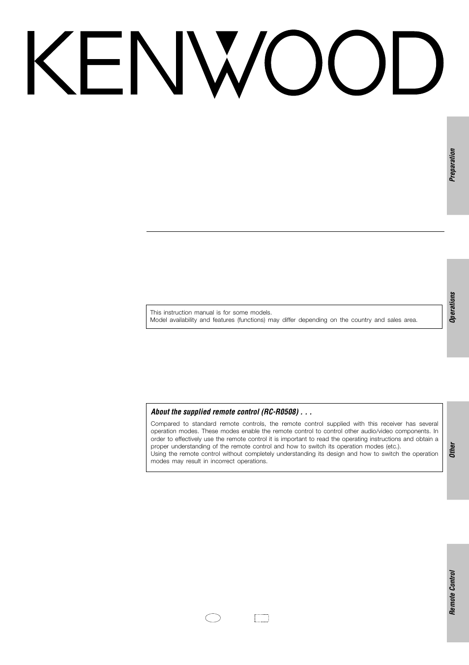 Kenwood KRF-V6020 User Manual | 28 pages