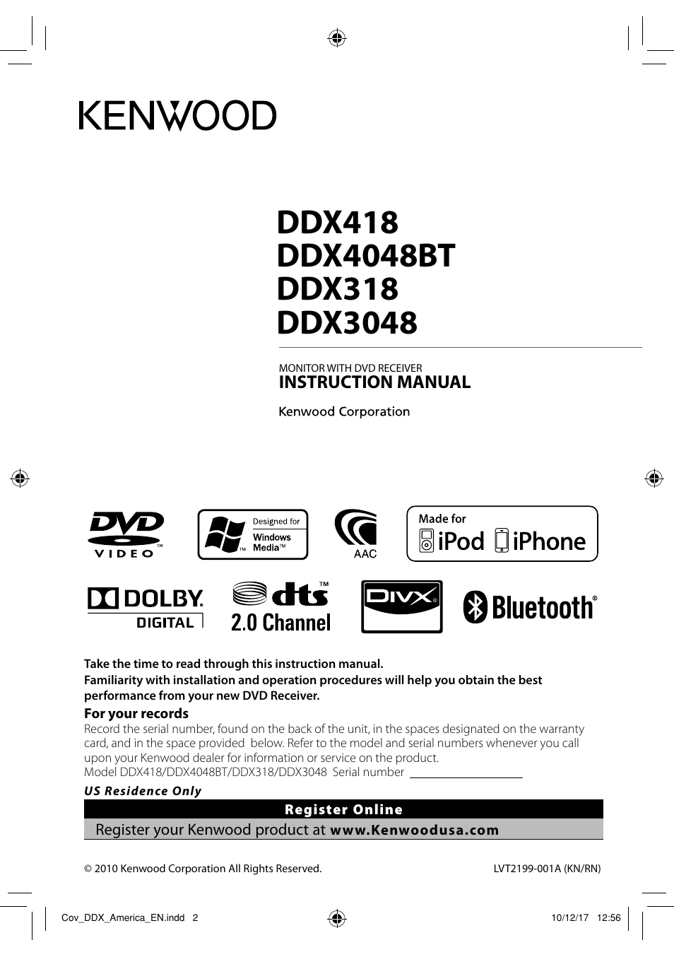 Kenwood DDX3048 User Manual | 64 pages