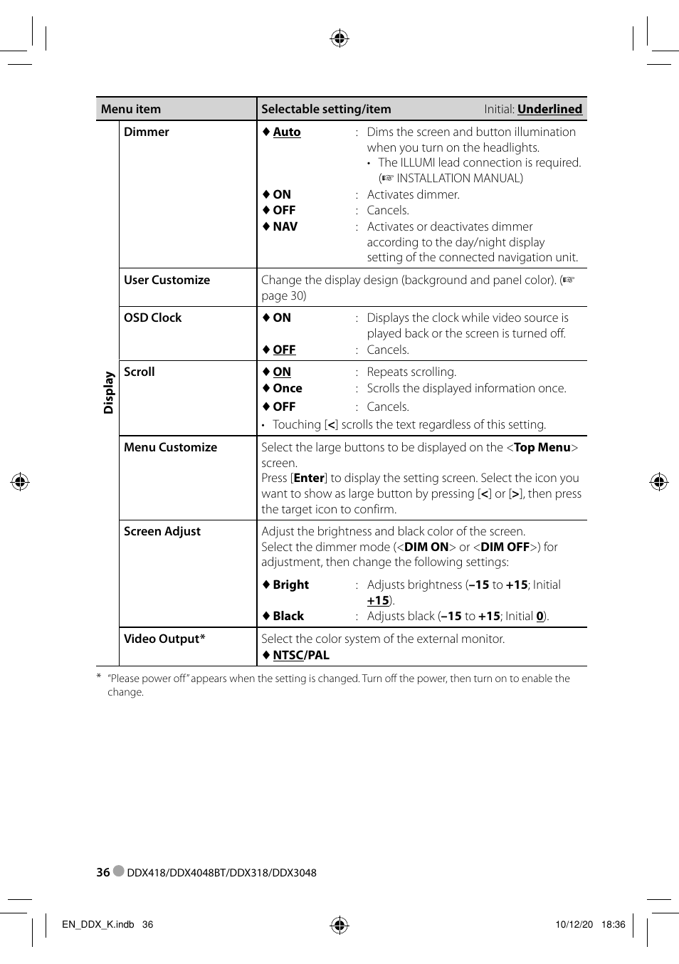 Kenwood DDX3048 User Manual | Page 36 / 64