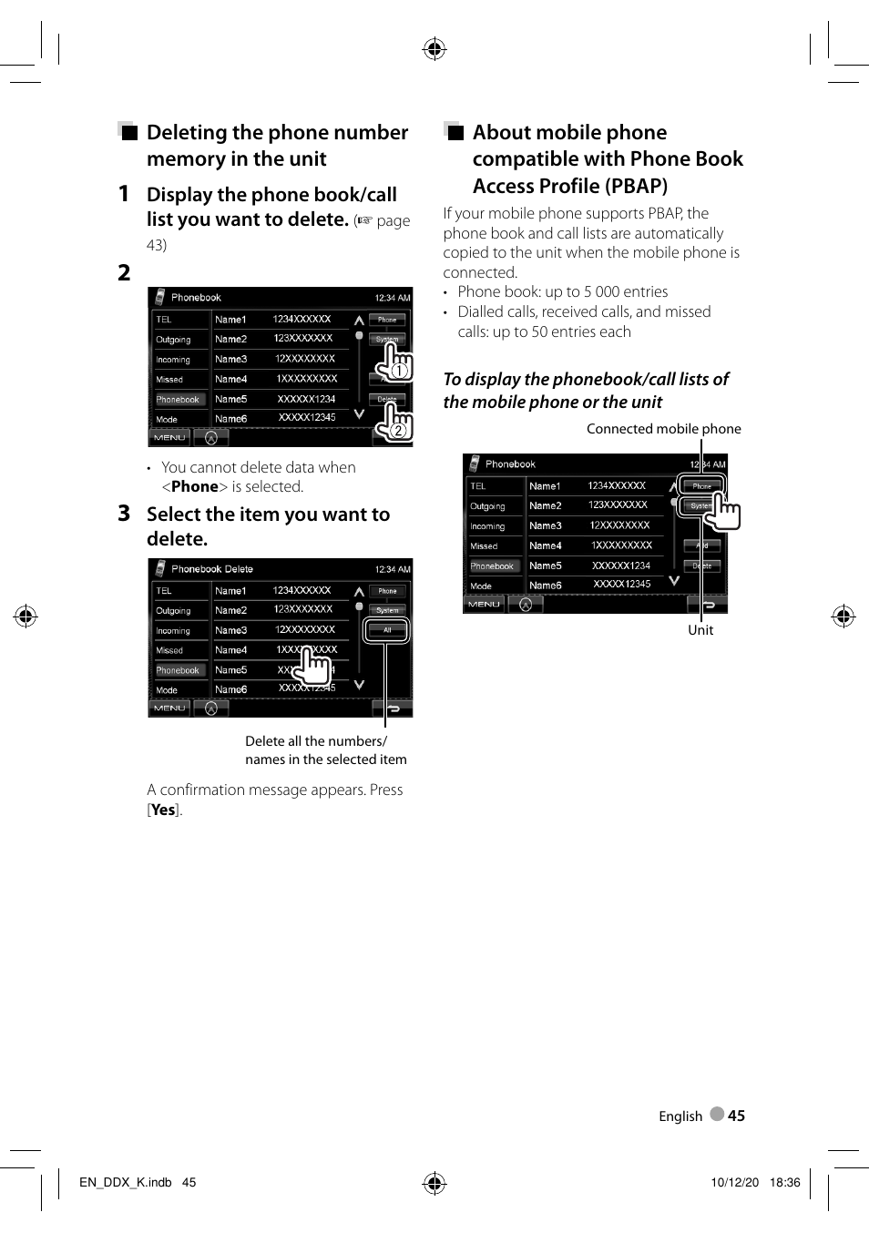 Select the item you want to delete | Kenwood DDX3048 User Manual | Page 45 / 64