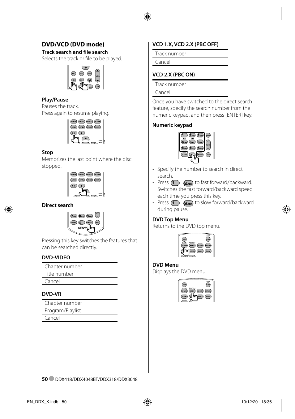 Kenwood DDX3048 User Manual | Page 50 / 64