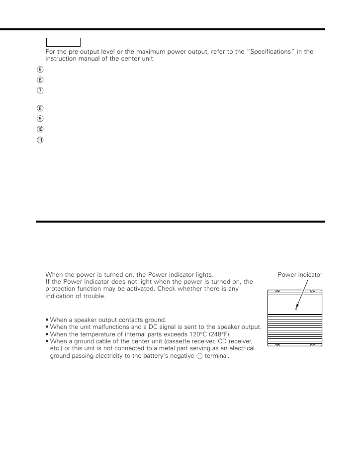 Protection function | Kenwood 526 User Manual | Page 5 / 9