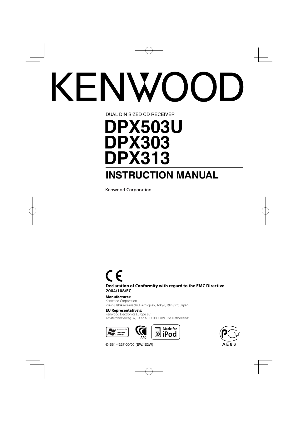 Kenwood DPX313 User Manual | 36 pages