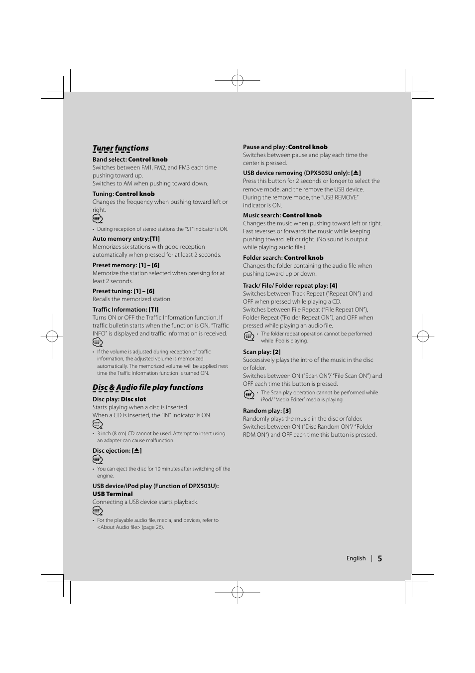 Kenwood DPX313 User Manual | Page 5 / 36