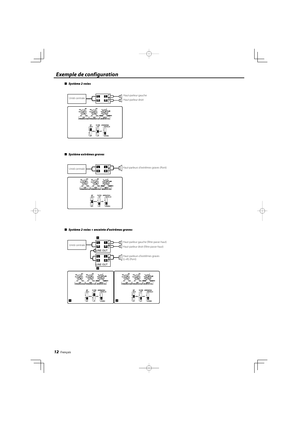 Exemple de configuration | Kenwood eXcelon KAC-X20 User Manual | Page 12 / 20