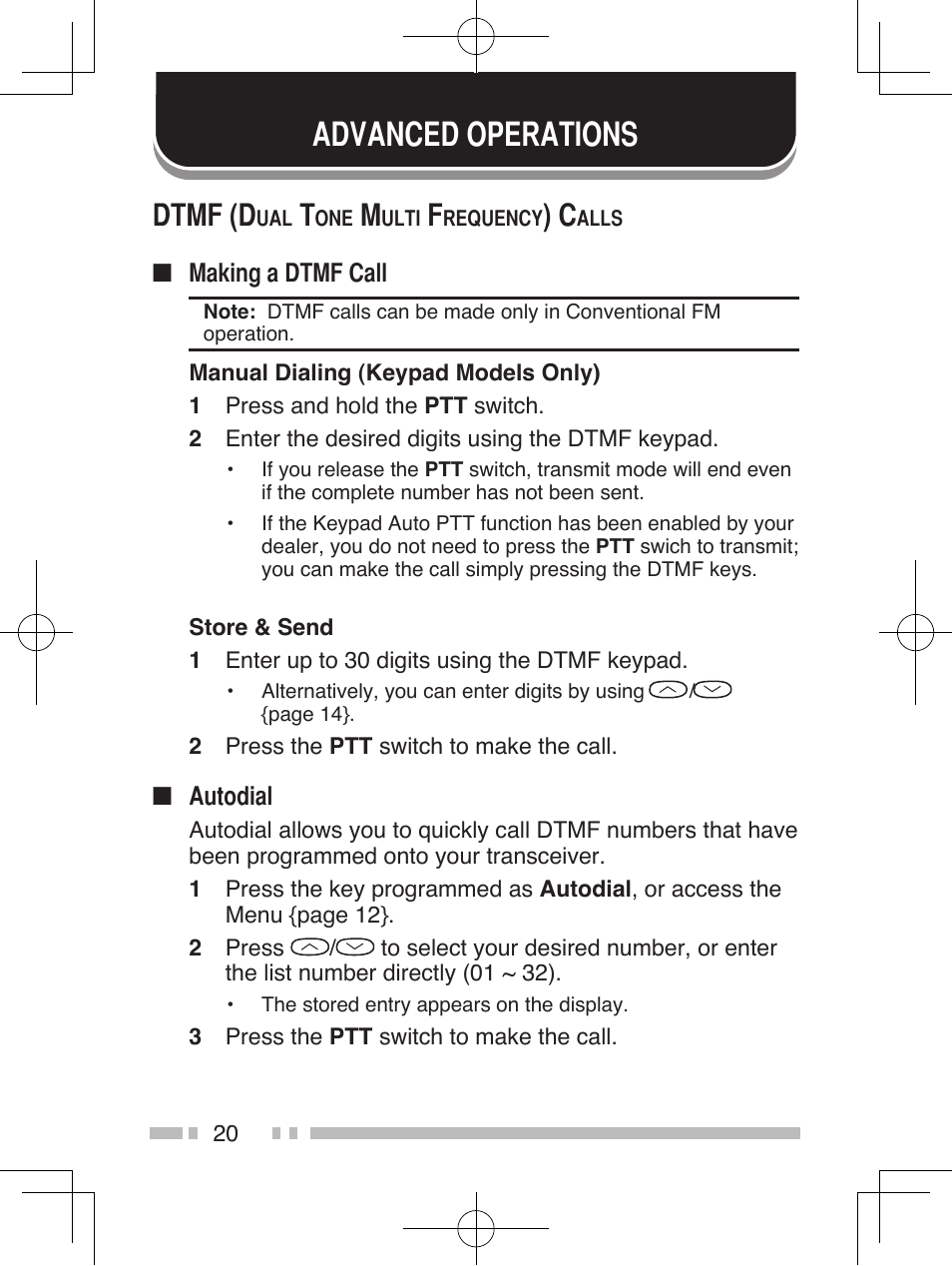 Advanced operations, Dtmf (d | Kenwood TK-5320 User Manual | Page 33 / 44