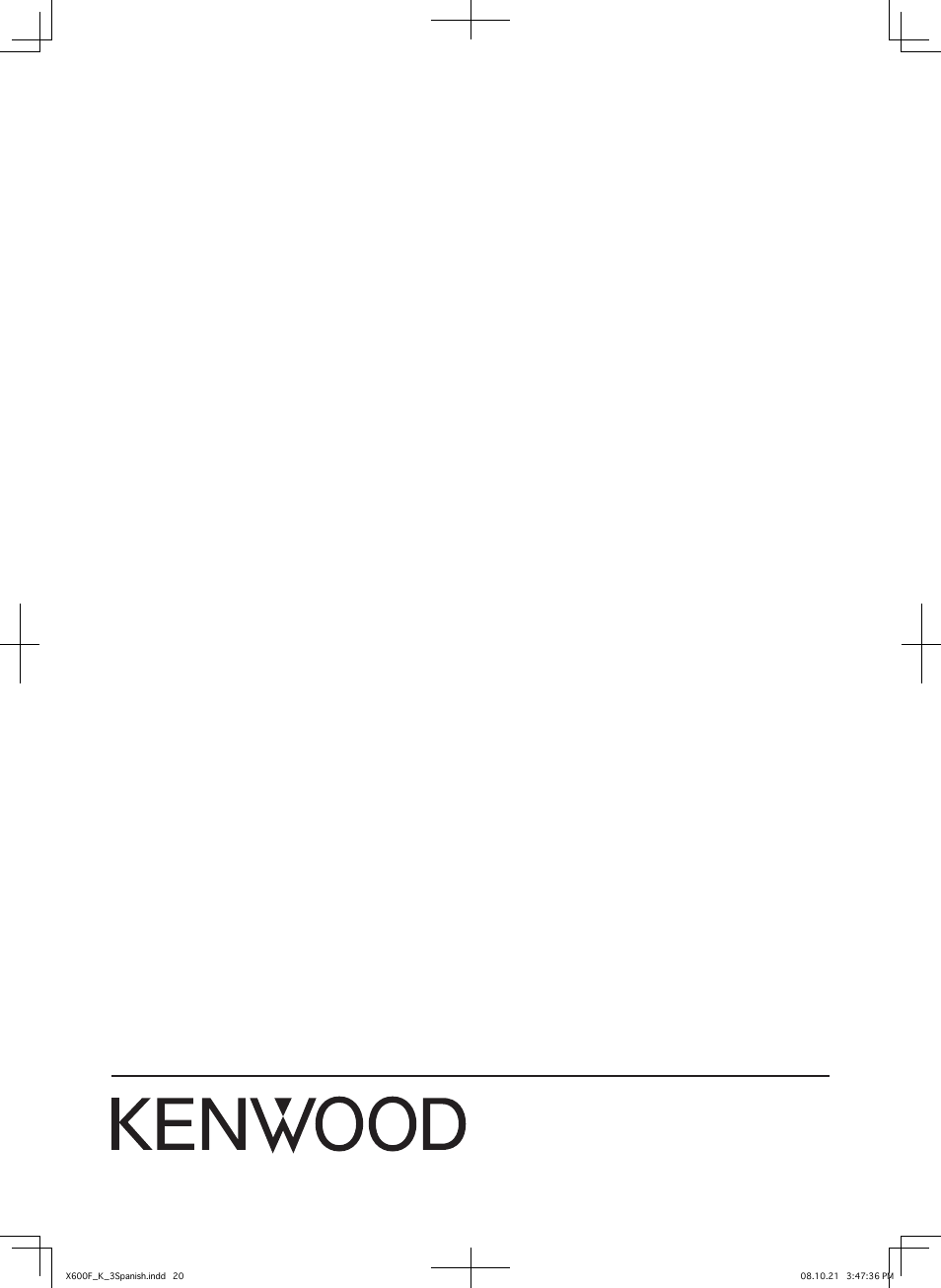 Kenwood X600F User Manual | Page 20 / 20