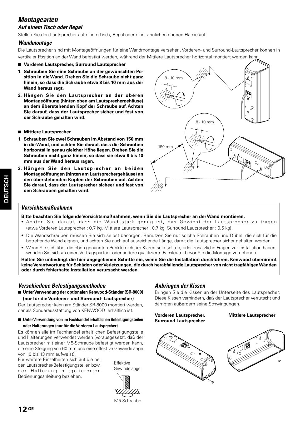 Montagearten | Kenwood KS-2200HT User Manual | Page 12 / 28