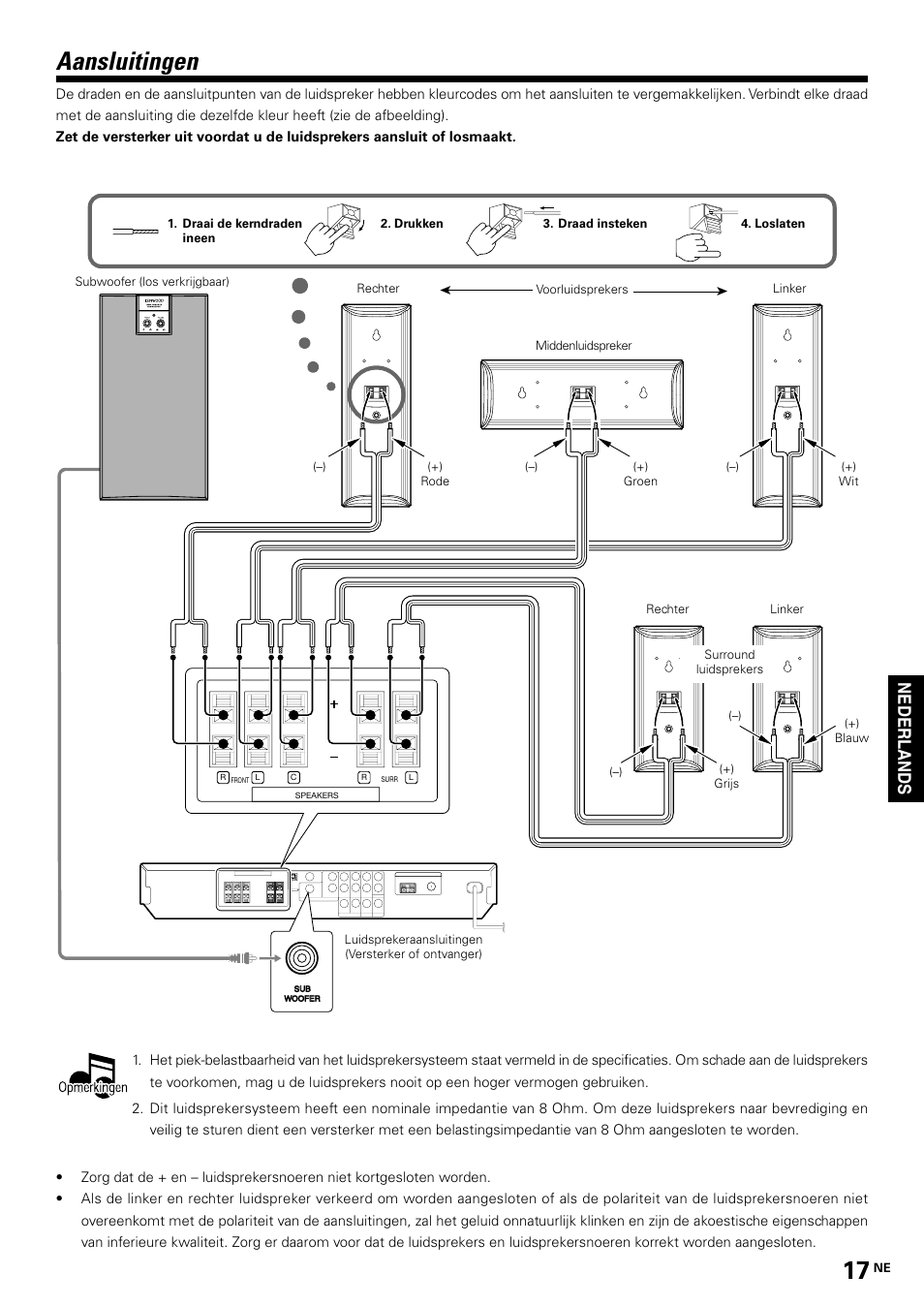 Aansluitingen, Nederlands | Kenwood KS-2200HT User Manual | Page 17 / 28