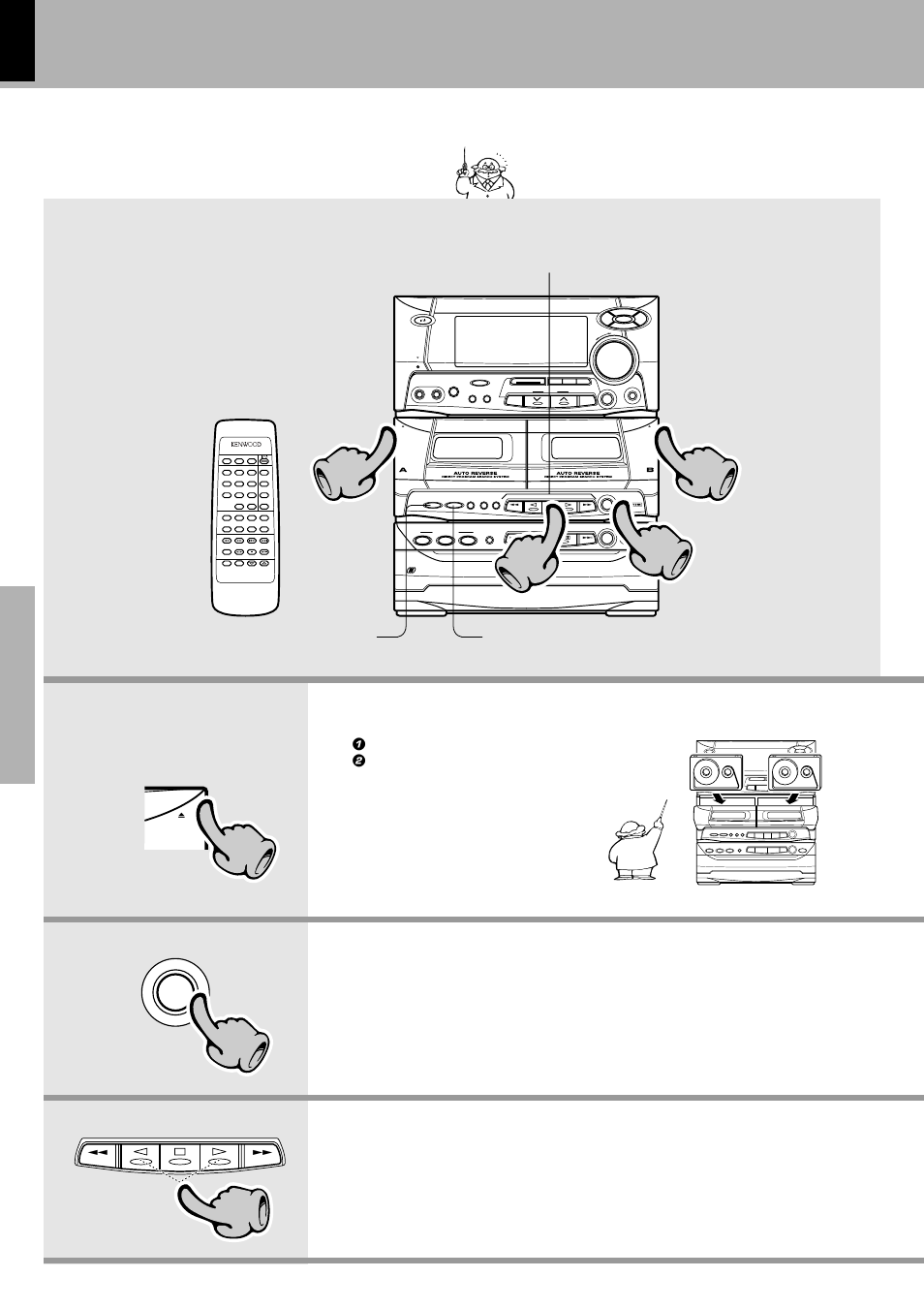 Playback of tape, Digital audio, Digital audio compact | Min. max, Let's put out some sound, Press the play key of the desired direc- tion | Kenwood XD-500 User Manual | Page 20 / 60