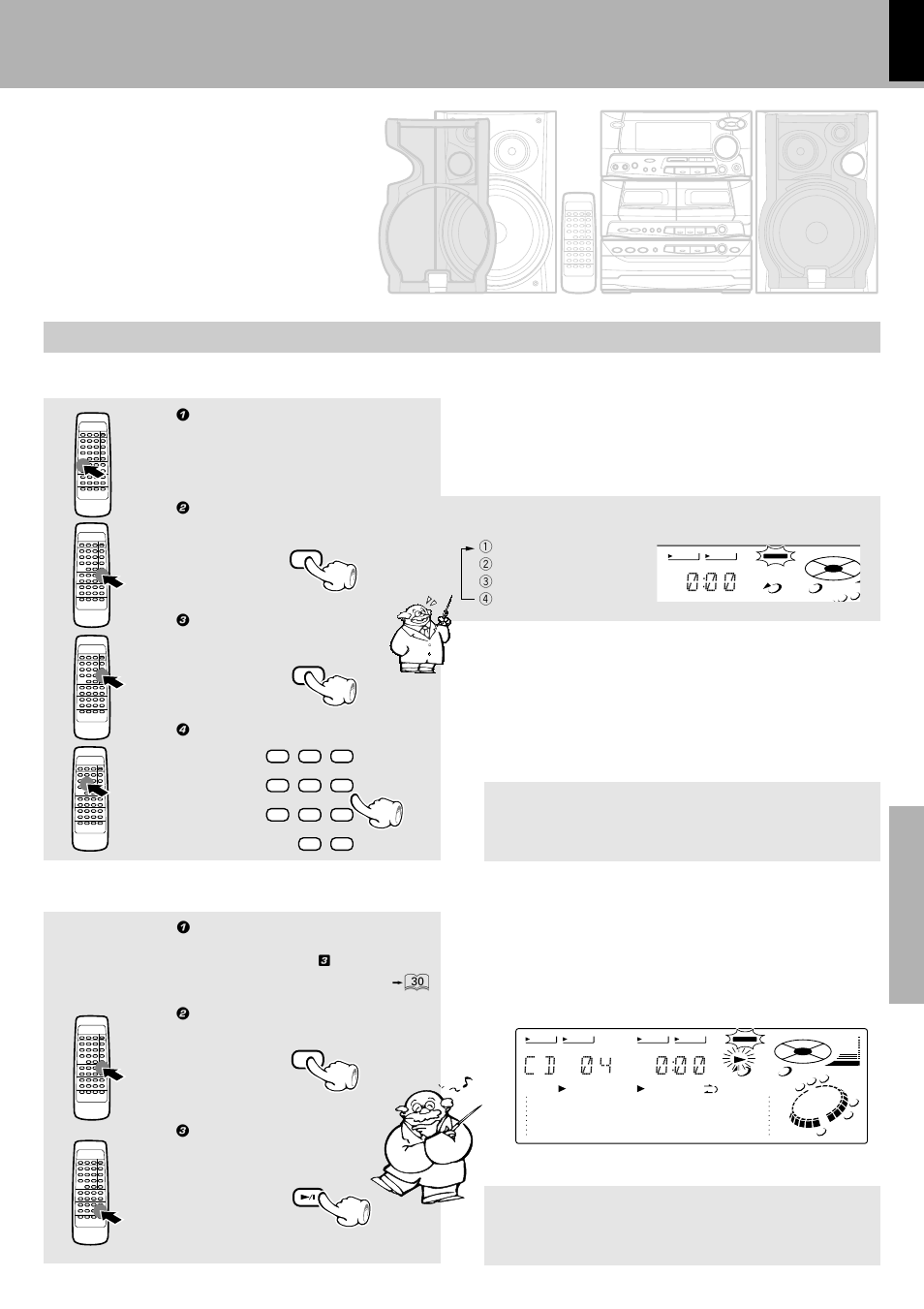 C d ) 4 ) ) ), Select the “cd” input, Playback of cd | 2 press to select “repeat, 3 start playback, Press the repeat key again, Press the repeat key three times | Kenwood XD-500 User Manual | Page 33 / 60