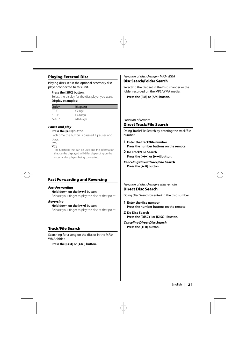 Kenwood KDC-MP6025 User Manual | Page 21 / 40
