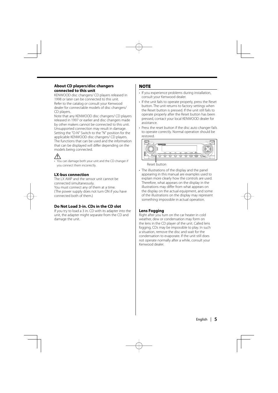 Kenwood KDC-MP6025 User Manual | Page 5 / 40