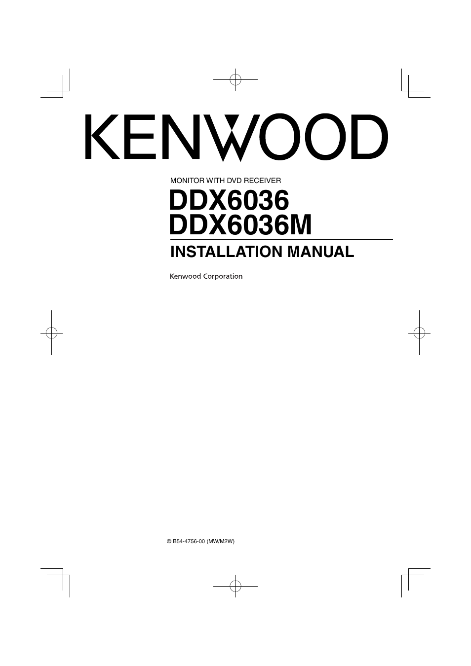 Kenwood DDX6036M User Manual | 12 pages