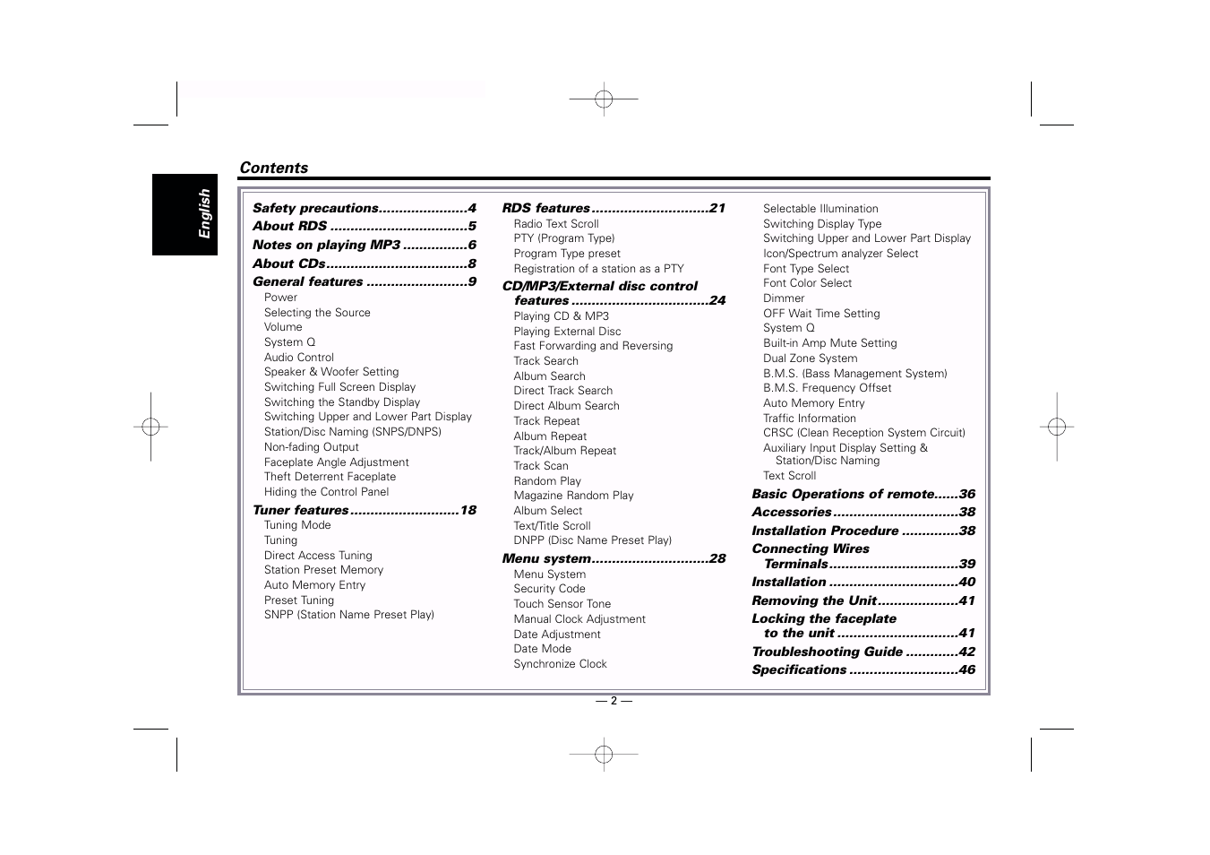 Kenwood KDC-MP919 User Manual | Page 2 / 47