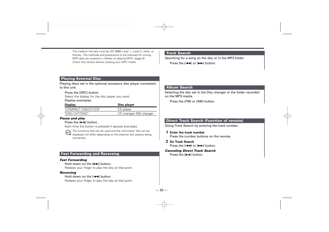 Kenwood KDC-MP919 User Manual | Page 25 / 47