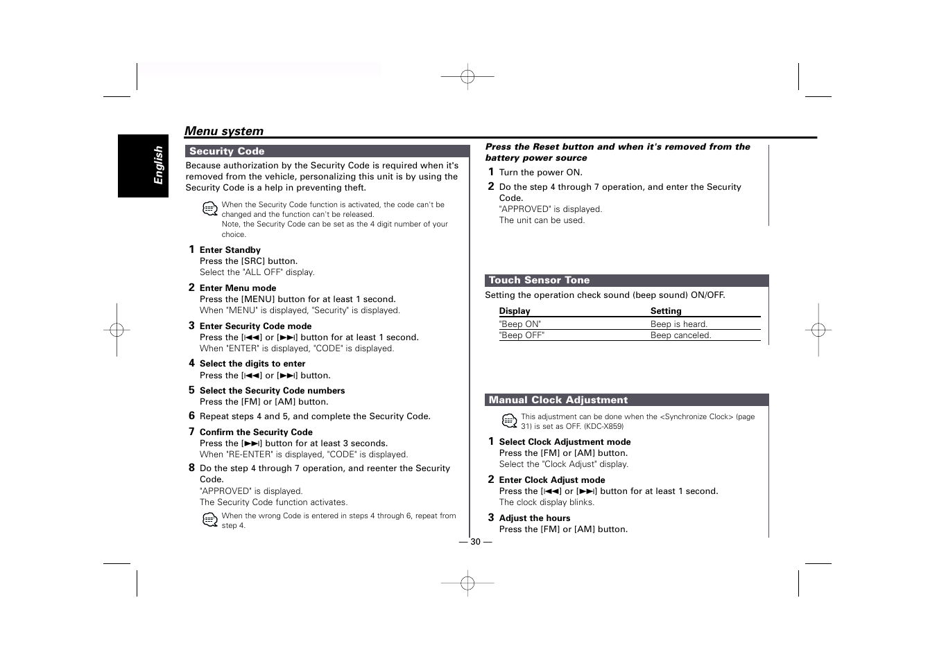Kenwood KDC-MP919 User Manual | Page 30 / 47