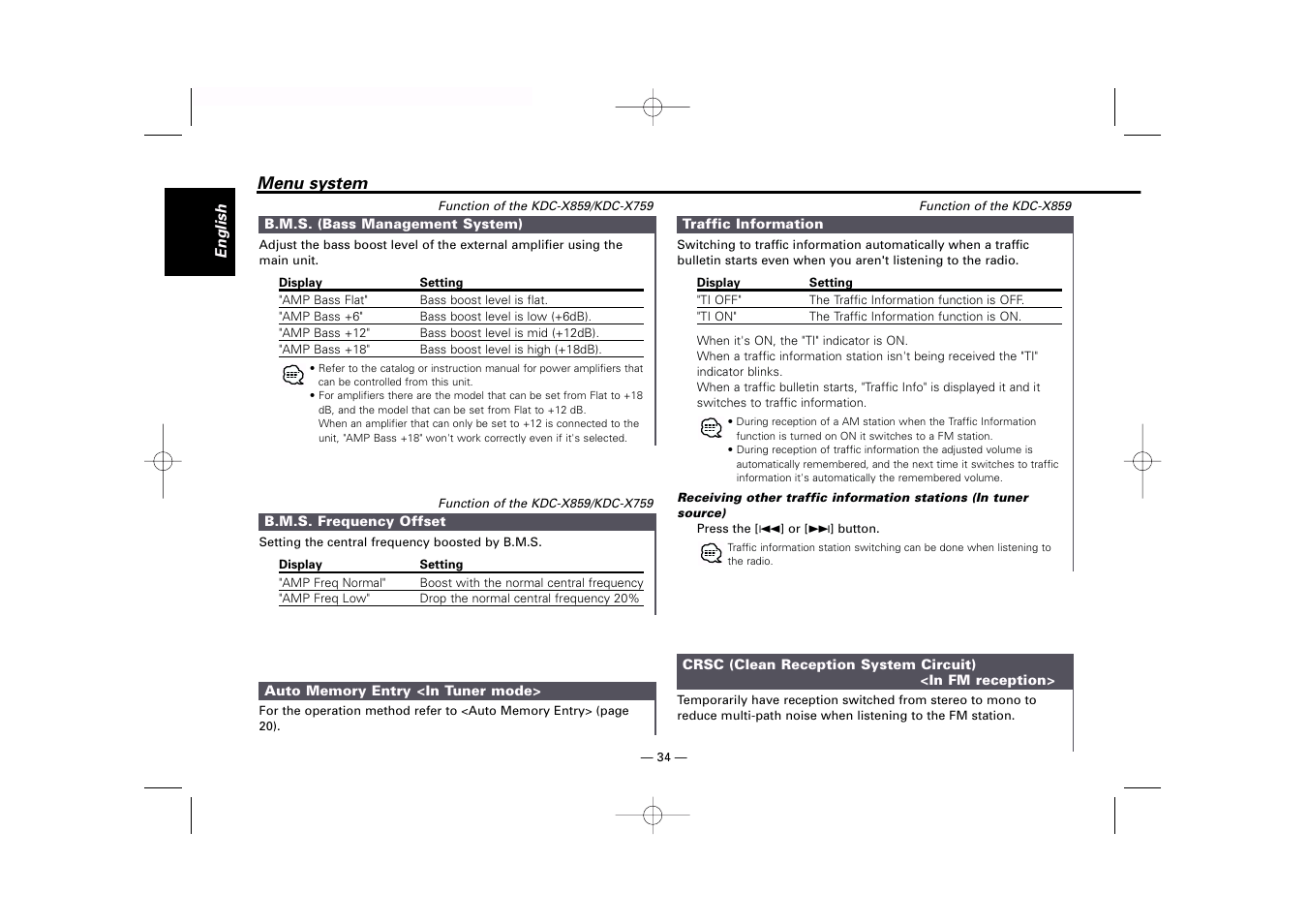 Kenwood KDC-MP919 User Manual | Page 34 / 47