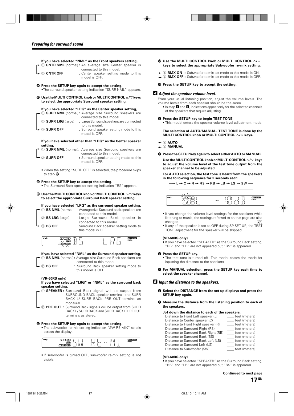 Kenwood VR-60RS User Manual | Page 17 / 32