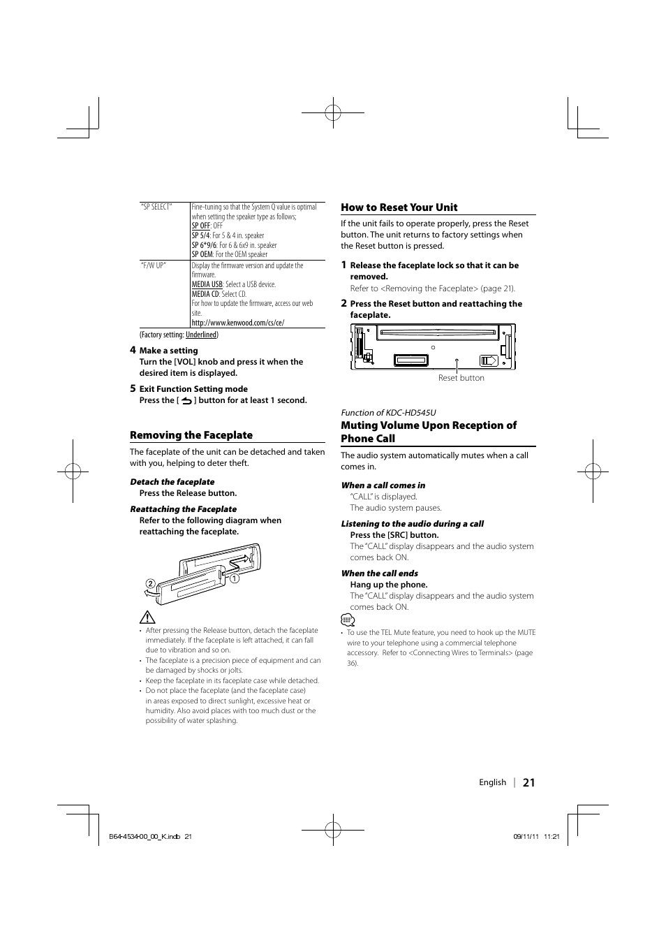 Kenwood KDC-HD545U User Manual | Page 21 / 128