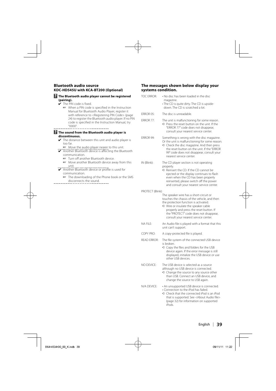 Kenwood KDC-HD545U User Manual | Page 39 / 128