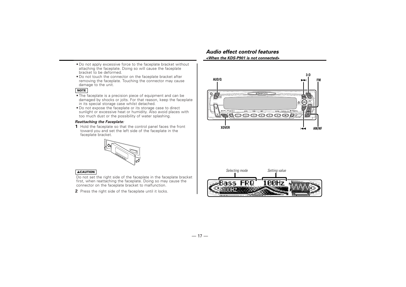 Audio effect control features | Kenwood KDV-Z940 User Manual | Page 17 / 76
