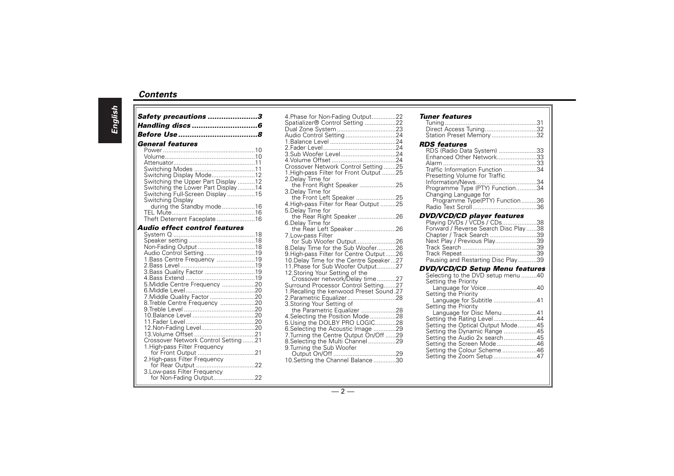 Kenwood KDV-Z940 User Manual | Page 2 / 76